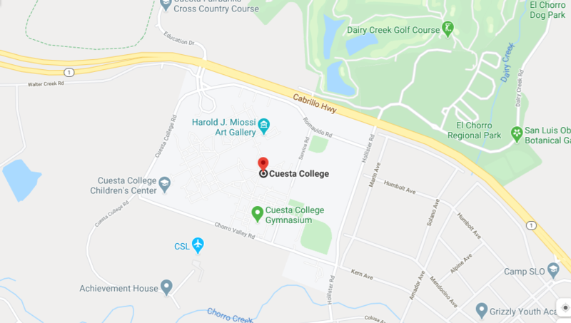 Google Map screenshot of Cuesta College